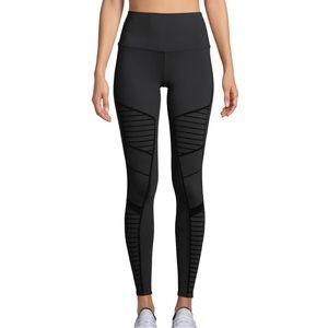 Alo 7/8 Flocked High-Waist Moto Legging